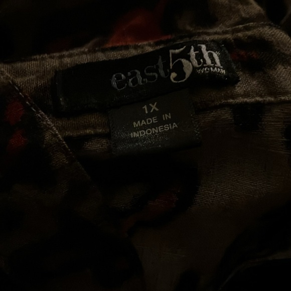 Linen blend patterned blouse by east 5th womens plus 1X - Picture 8 of 9